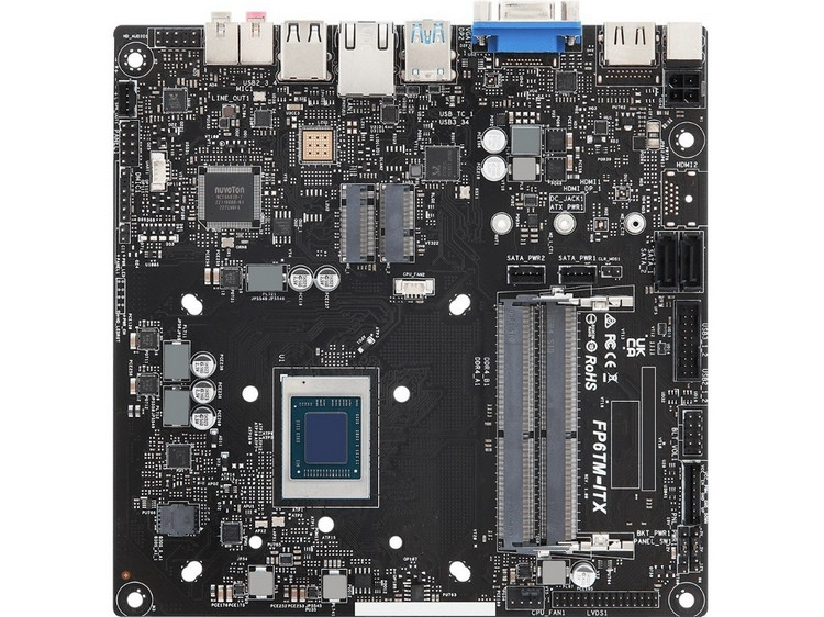 华擎发布 FP6TM-ITX Thin 主板，超薄形态，板载 AMD 锐龙低压处理器